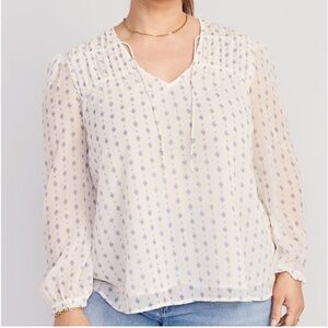 Old Navy Smocked Poet Swing Blouse Size XXL